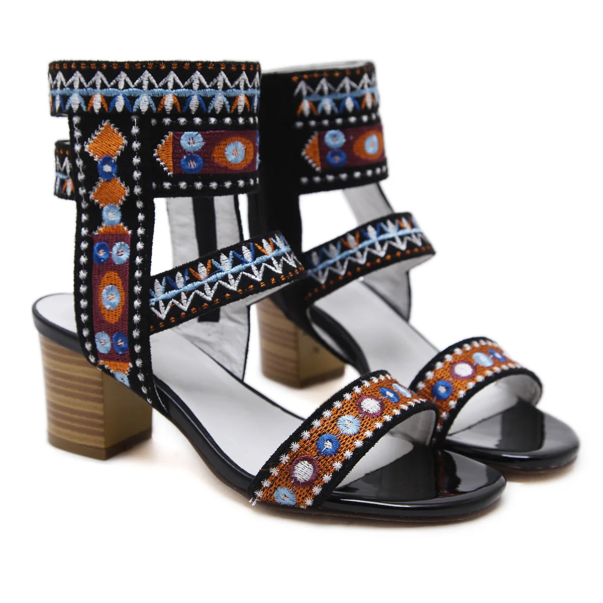 Ethnic Style Embroidered Heels